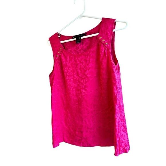 Marc by Marc Jacobs Magenta Pink Sleeveless Cheetah Print Blouse Size XS Silk - Picture 2 of 10